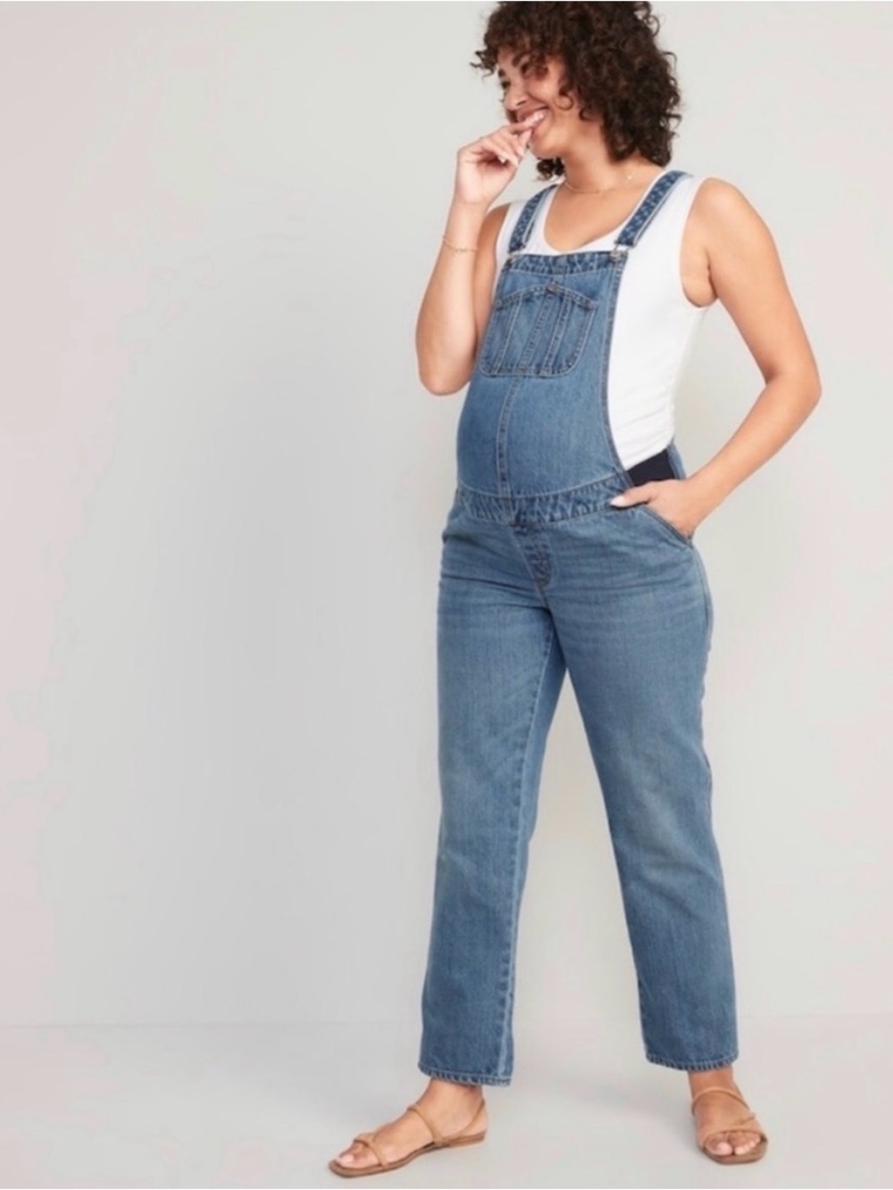 Old Navy Blue Denim Maternity Overalls